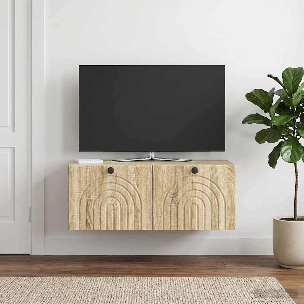 vidaXL Wandmontierter TV-Schrank Sonoma-Eiche 78,5 x 41 x 30 cm