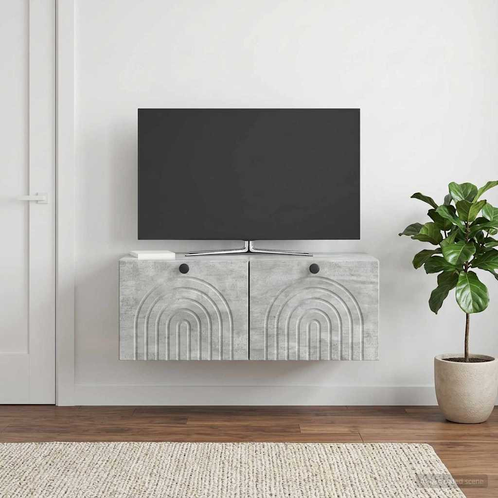 vidaXL Wandmontierter TV-Schrank Betongrau 78,5 x 41 x 30 cm