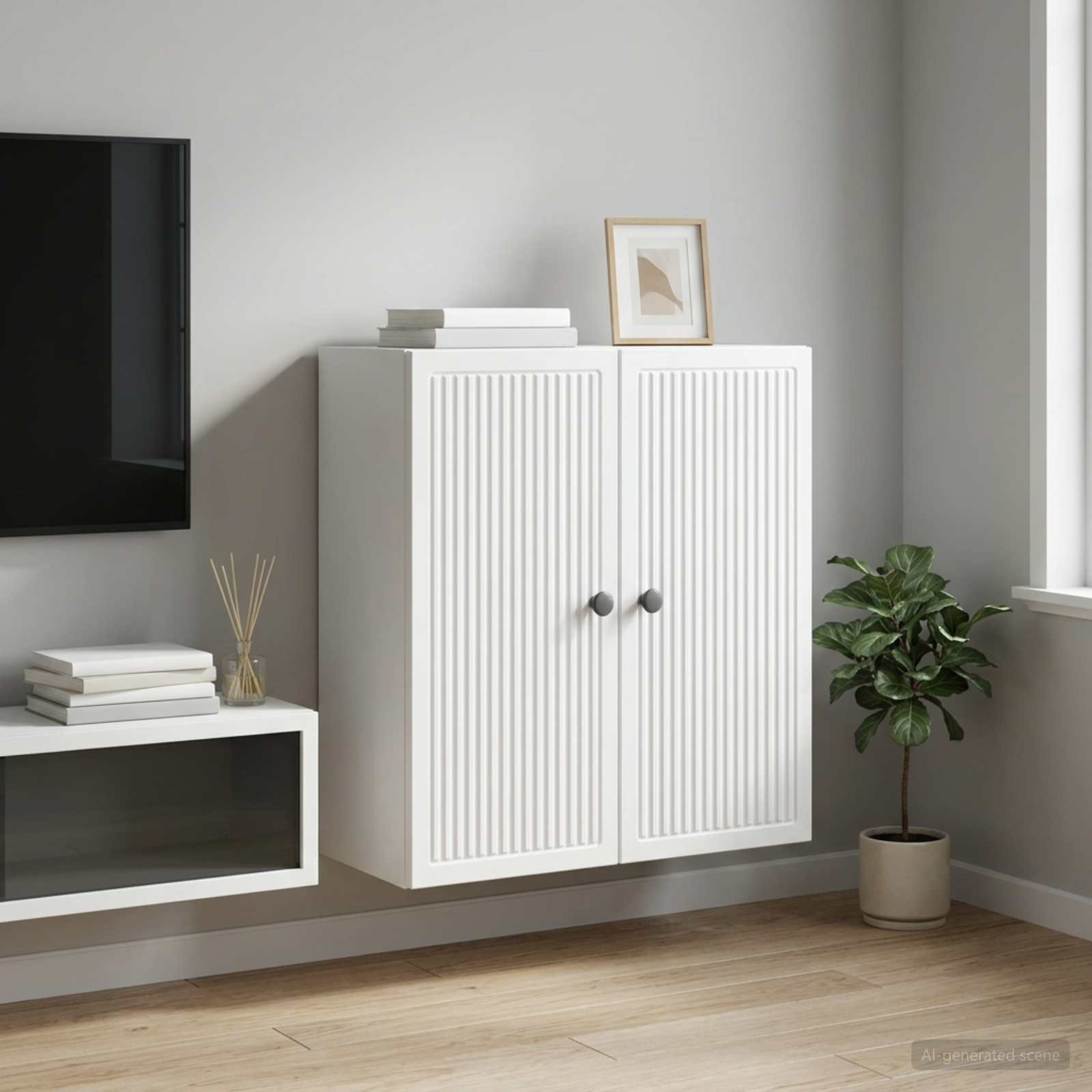 vidaXL Wandschrank Weiß 59 x 31 x 60 cm Holzwerkstoff