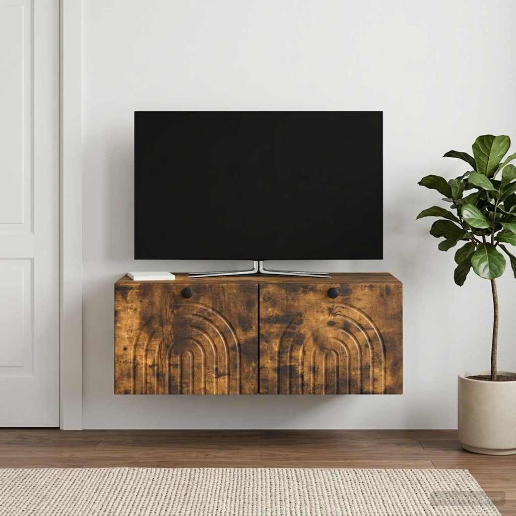 vidaXL Wandmontierter TV-Schrank Geräucherte Eiche 78,5 x 41 x 30 cm