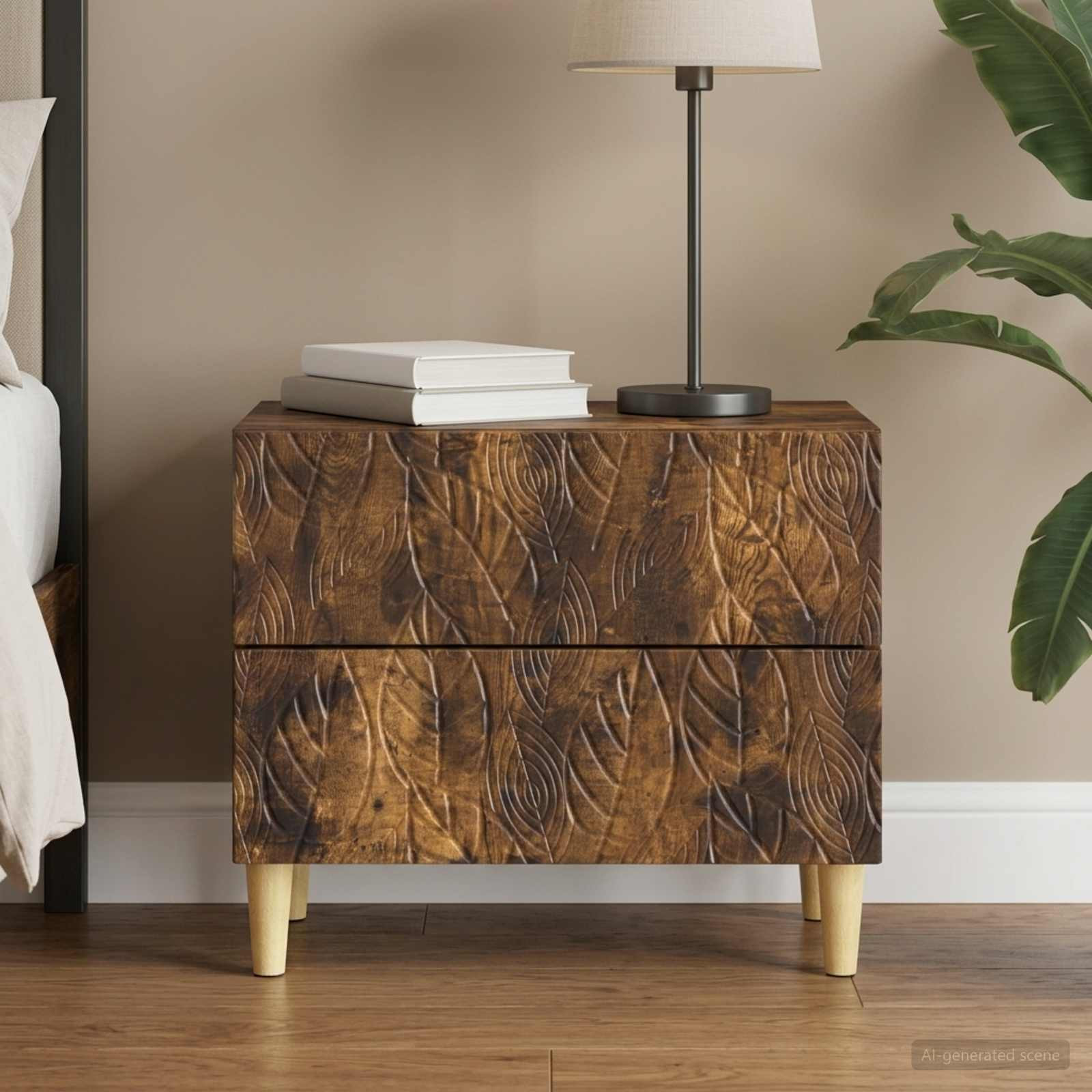 vidaXL Nachttisch Geräucherte Eiche 62 x 34,5 x 48 cm Holzwerkstoff
