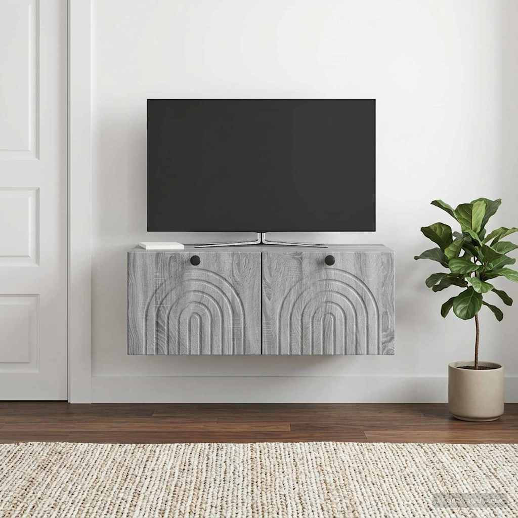 vidaXL Wandmontierter TV-Schrank Graues Sonoma 78,5 x 41 x 30 cm