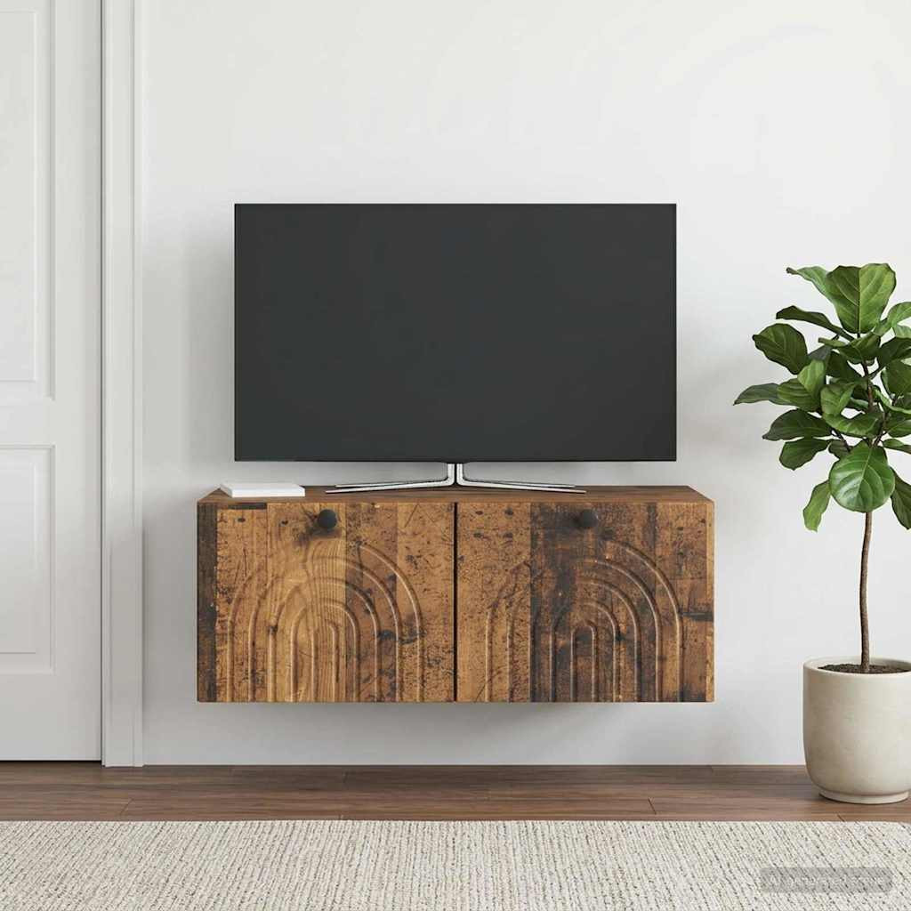 vidaXL Wandmontierter TV-Schrank Altholz 78,5 x 41 x 30 cm