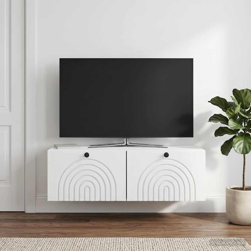 vidaXL Wandmontierter TV-Schrank Weiß 99 x 41 x 30 cm Holzwerkstoff