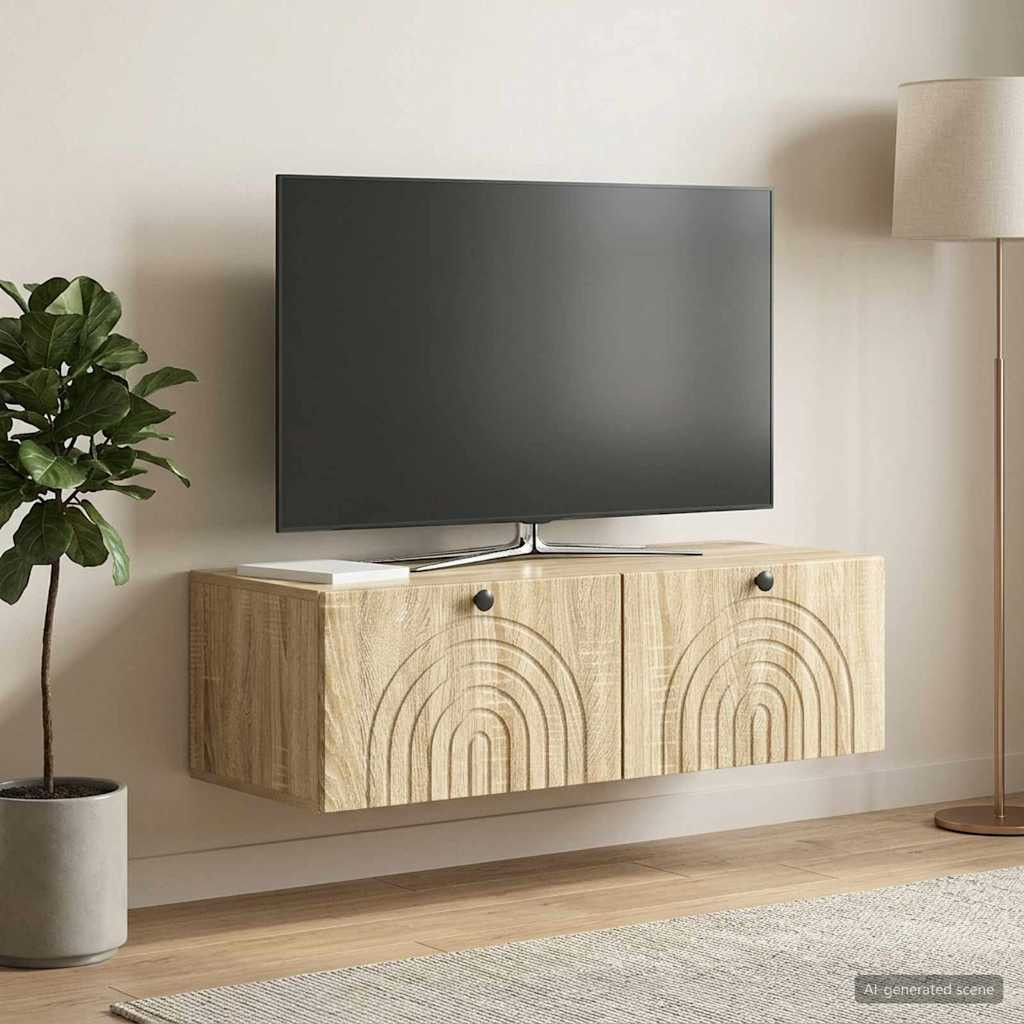 vidaXL Wandmontierter TV-Schrank Sonoma-Eiche 98 x 41 x 30 cm