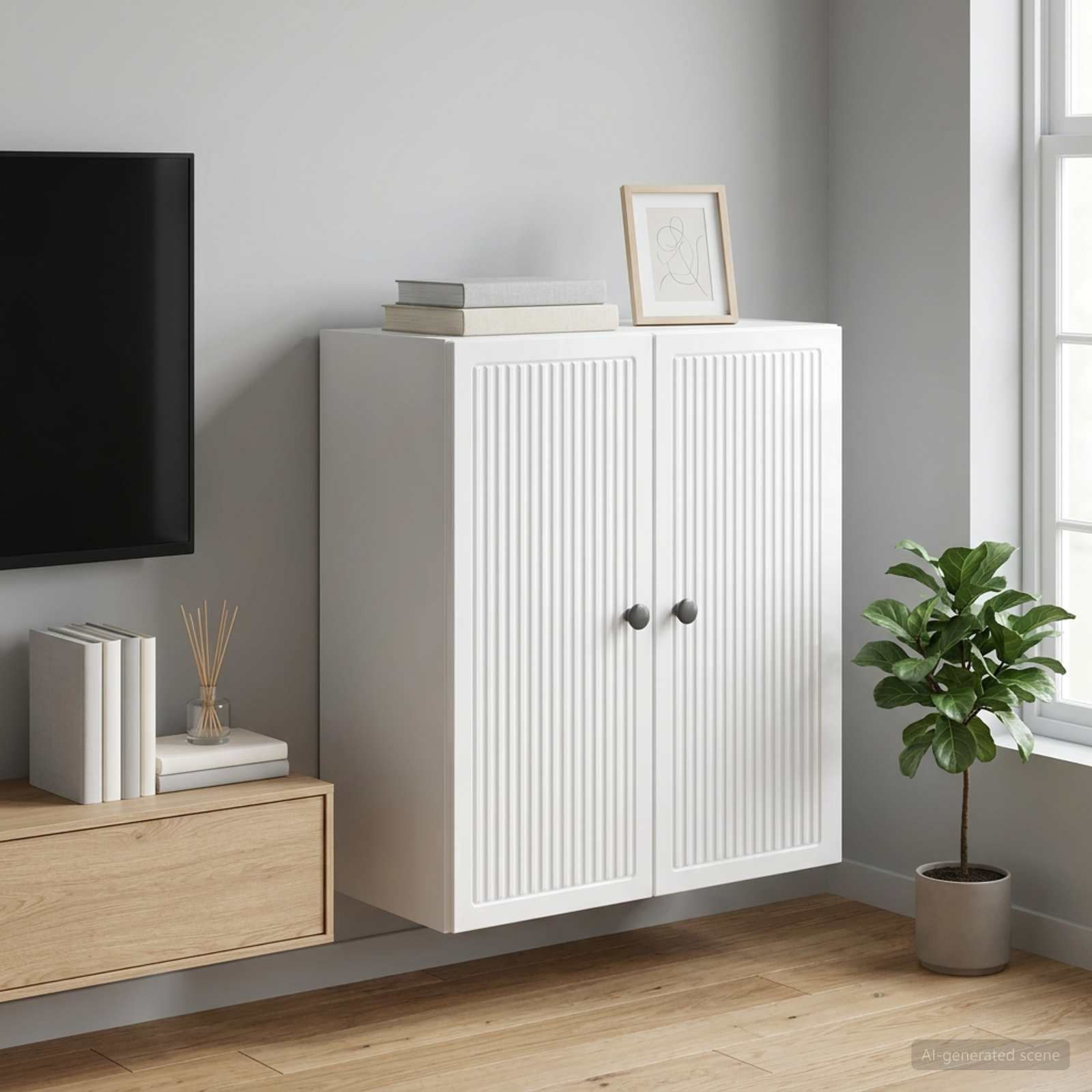 vidaXL Wandschrank Hochglanz Weiß 59 x 31 x 60 cm Holzwerkstoff