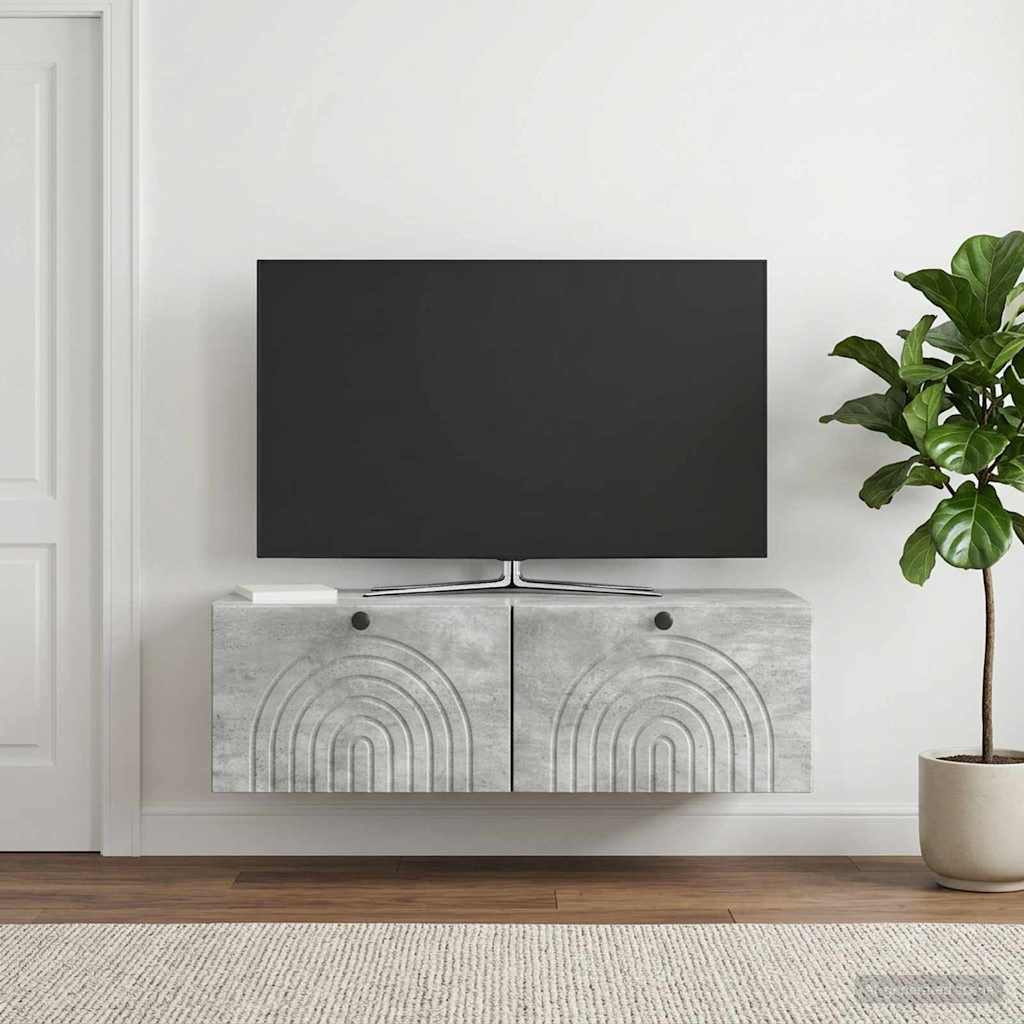 vidaXL Wandmontierter TV-Schrank Betongrau 99 x 41 x 30 cm
