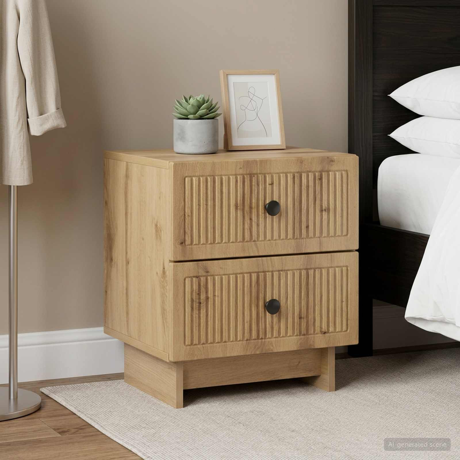 vidaXL Nachttisch 2 Stk. Artisan-Eiche 43 x 34,5 x 47,5 cm
