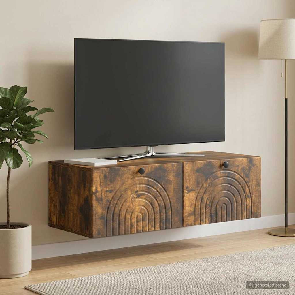 vidaXL Wandmontierter TV-Schrank Geräucherte Eiche 99 x 41 x 30 cm