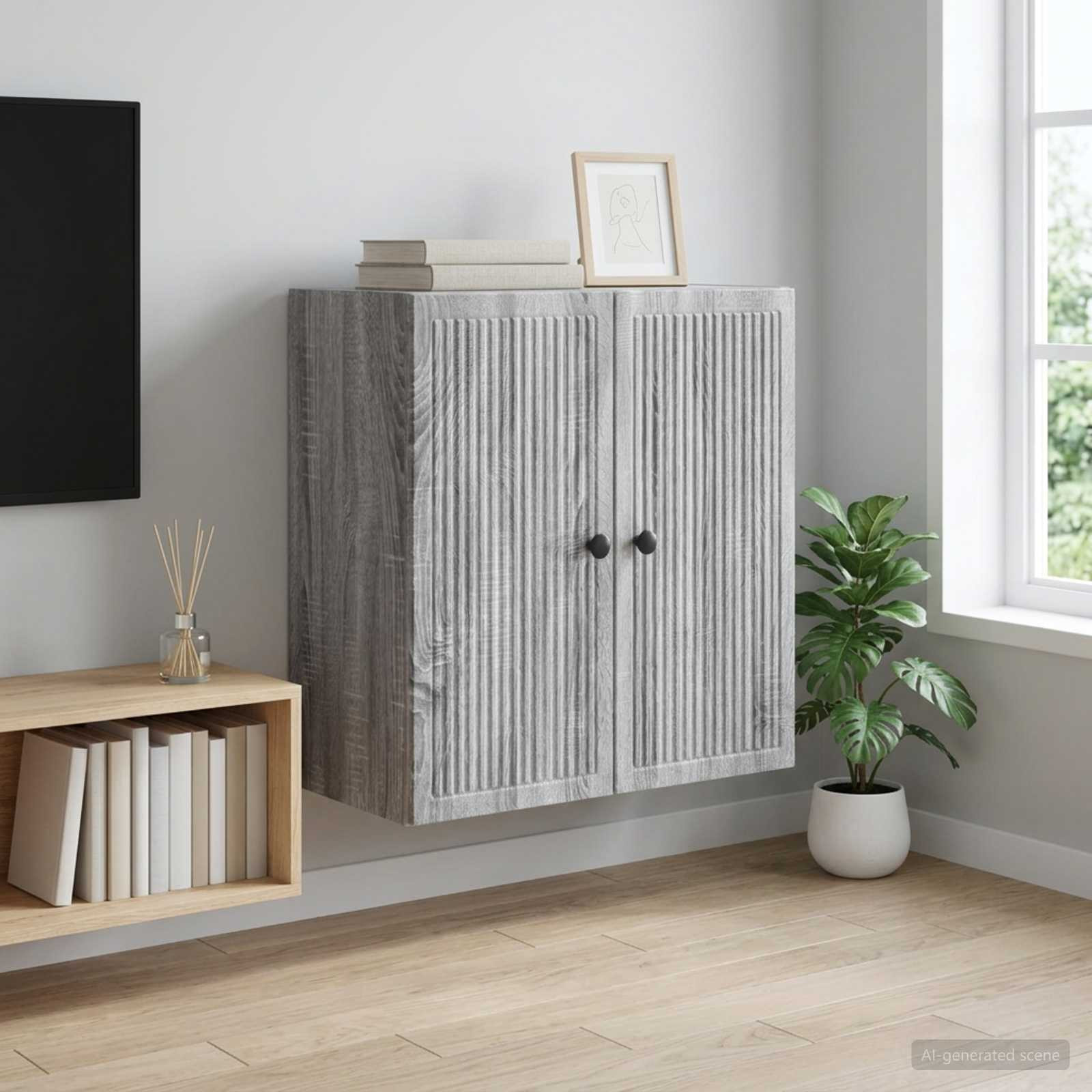 vidaXL Wandschrank Grau Sonoma 59 x 31 x 60 cm Holzwerkstoff