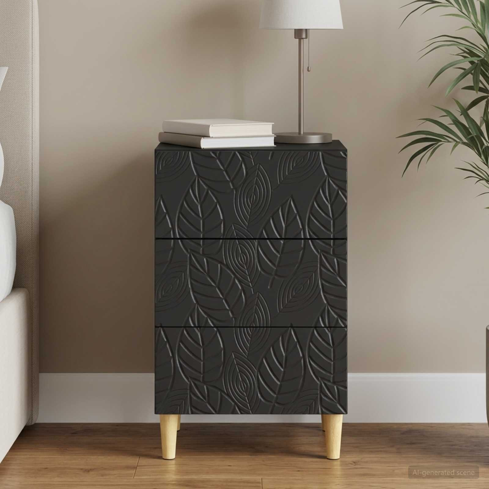 vidaXL Nachttisch Schwarz 43 x 39,5 x 66,5 cm Holzwerkstoff