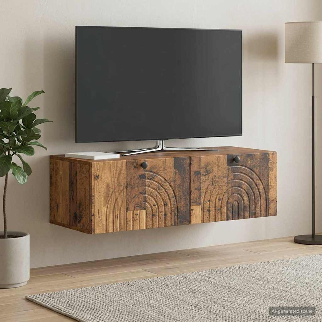 vidaXL Wandmontierter TV-Schrank Altholz 99 x 41 x 30 cm Holzwerkstoff