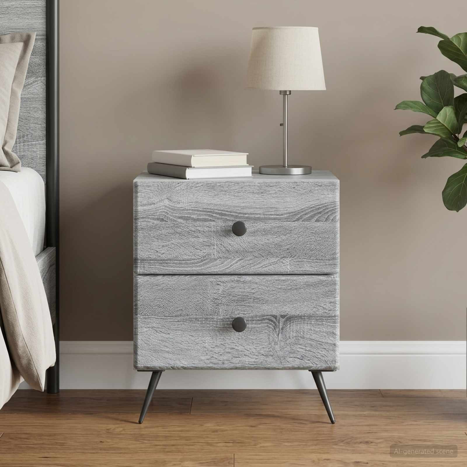 vidaXL Nachttisch Graues Sonoma 43 x 34,5 x 47,5 cm Holzwerkstoff