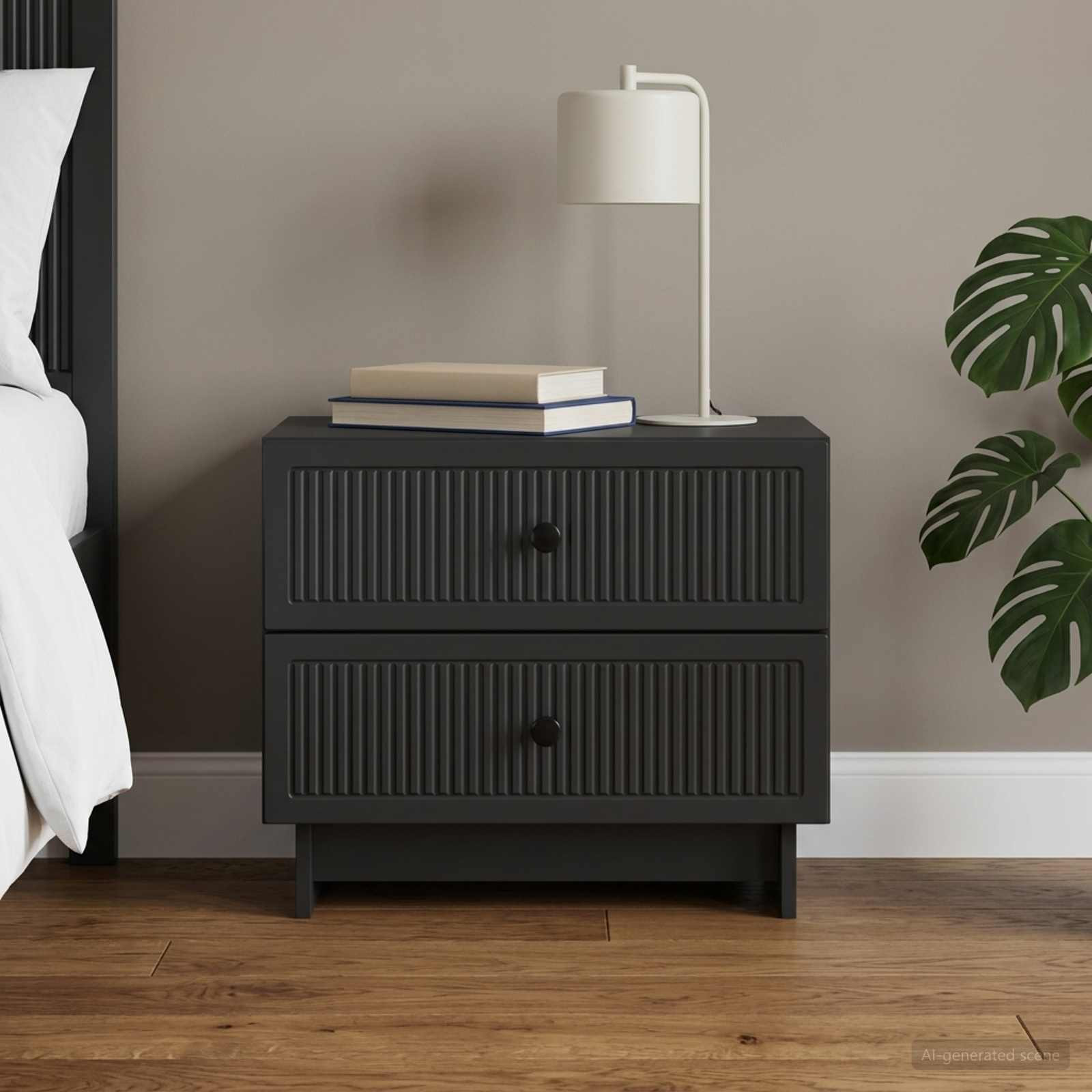 vidaXL Nachttisch Schwarz 62 x 34,5 x 47,5 cm Holzwerkstoff