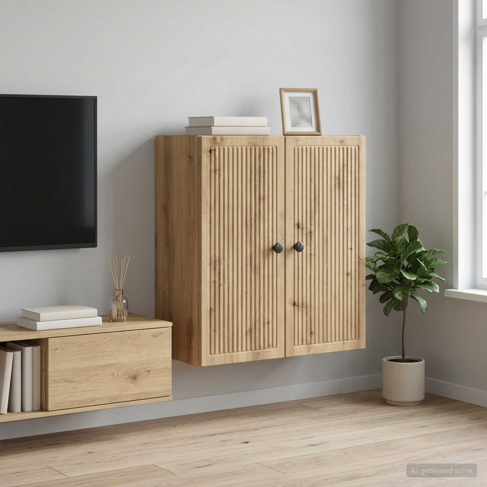 vidaXL Wandschrank 59 x 31 x 60 cm Holzwerkstoff Artisan-Eiche
