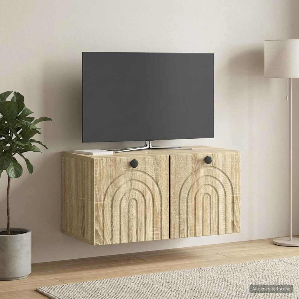 vidaXL Wandmontierter TV-Schrank Sonoma-Eiche 59,5 x 31 x 30 cm