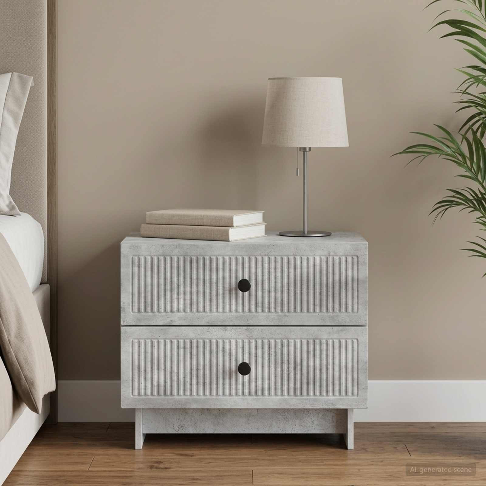 vidaXL Nachttisch Betongrau 62 x 34,5 x 47,5 cm Holzwerkstoff