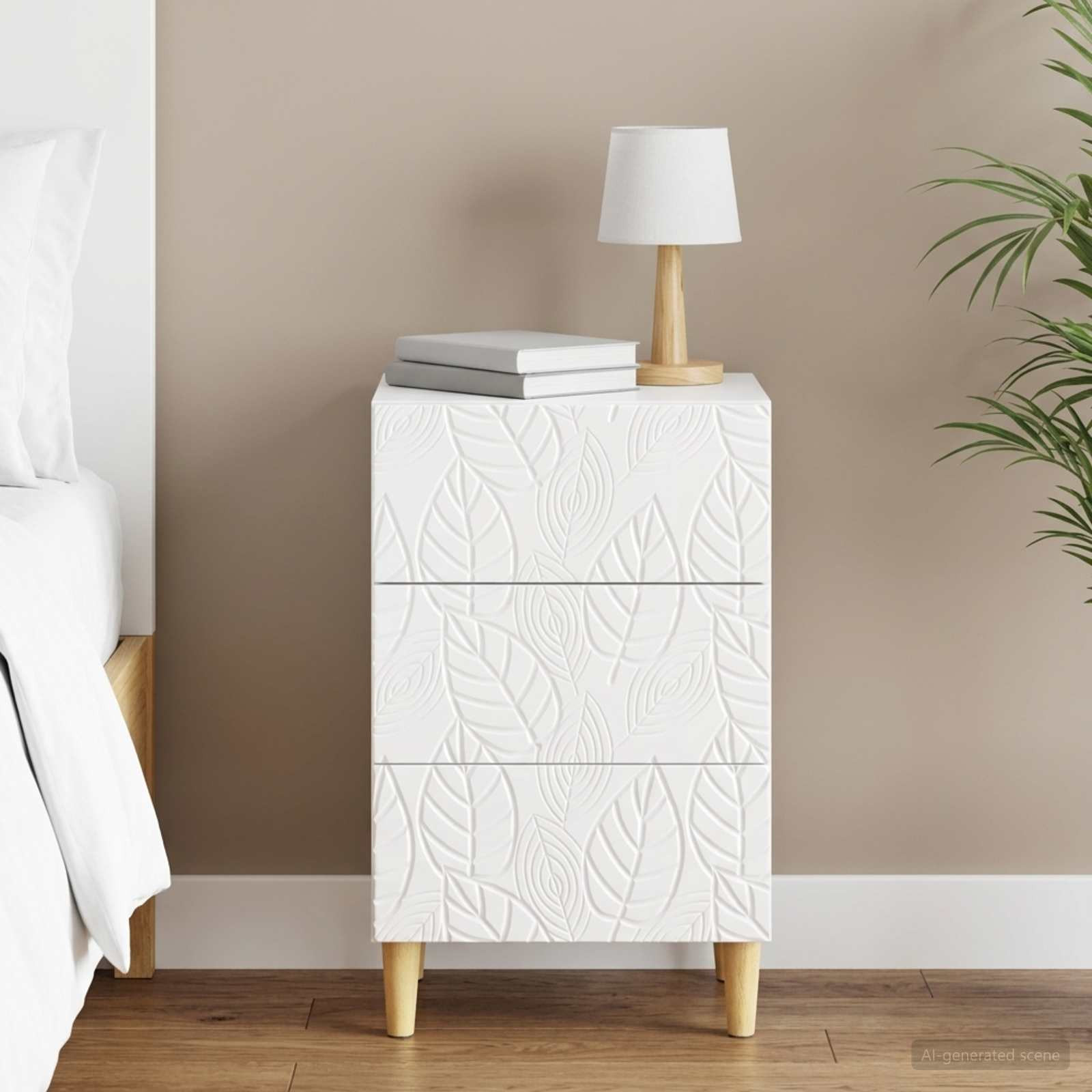 vidaXL Nachttisch Hochglanz Weiß 43 x 39,5 x 66,5 cm Holzwerkstoff