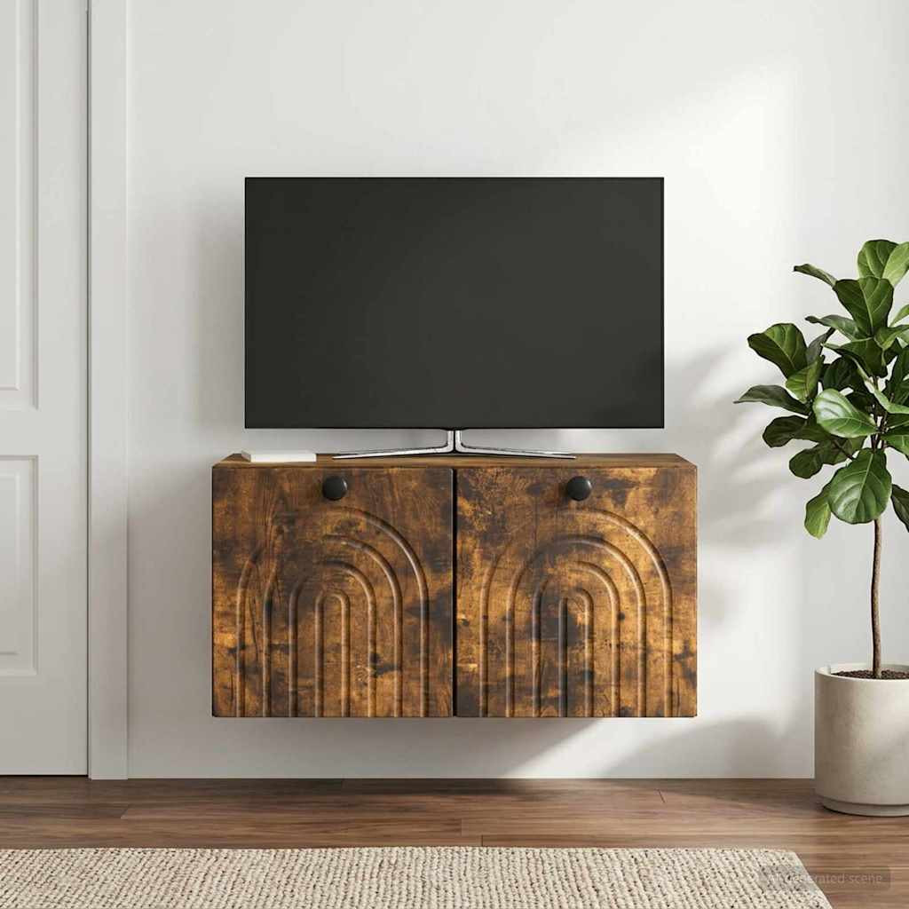 vidaXL Wandmontierter TV-Schrank Geräucherte Eiche 59,5 x 31 x 30 cm