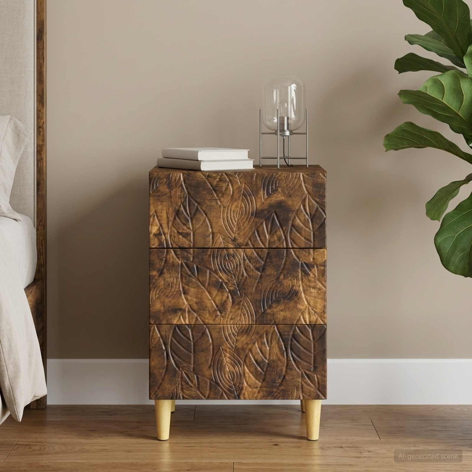 vidaXL Nachttisch Geräucherte Eiche 43 x 39,5 x 66,5 cm Holzwerkstoff