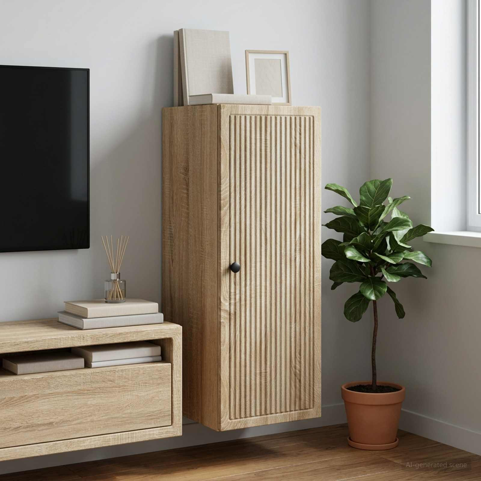 vidaXL Wandschrank Sonoma-Eiche 33 x 34,5 x 90 cm Holzwerkstoff