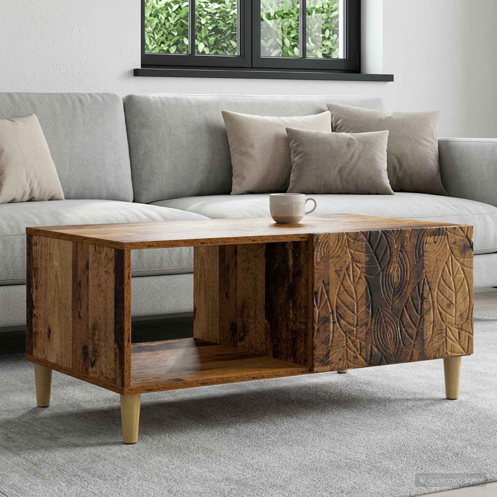 vidaXL Couchtisch Altholz 90 x 50 x 40 cm Holzwerkstoff