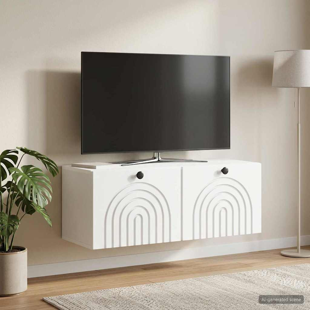 vidaXL Wandmontierter TV-Schrank Weiß 78,5 x 31 x 30 cm Holzwerkstoff