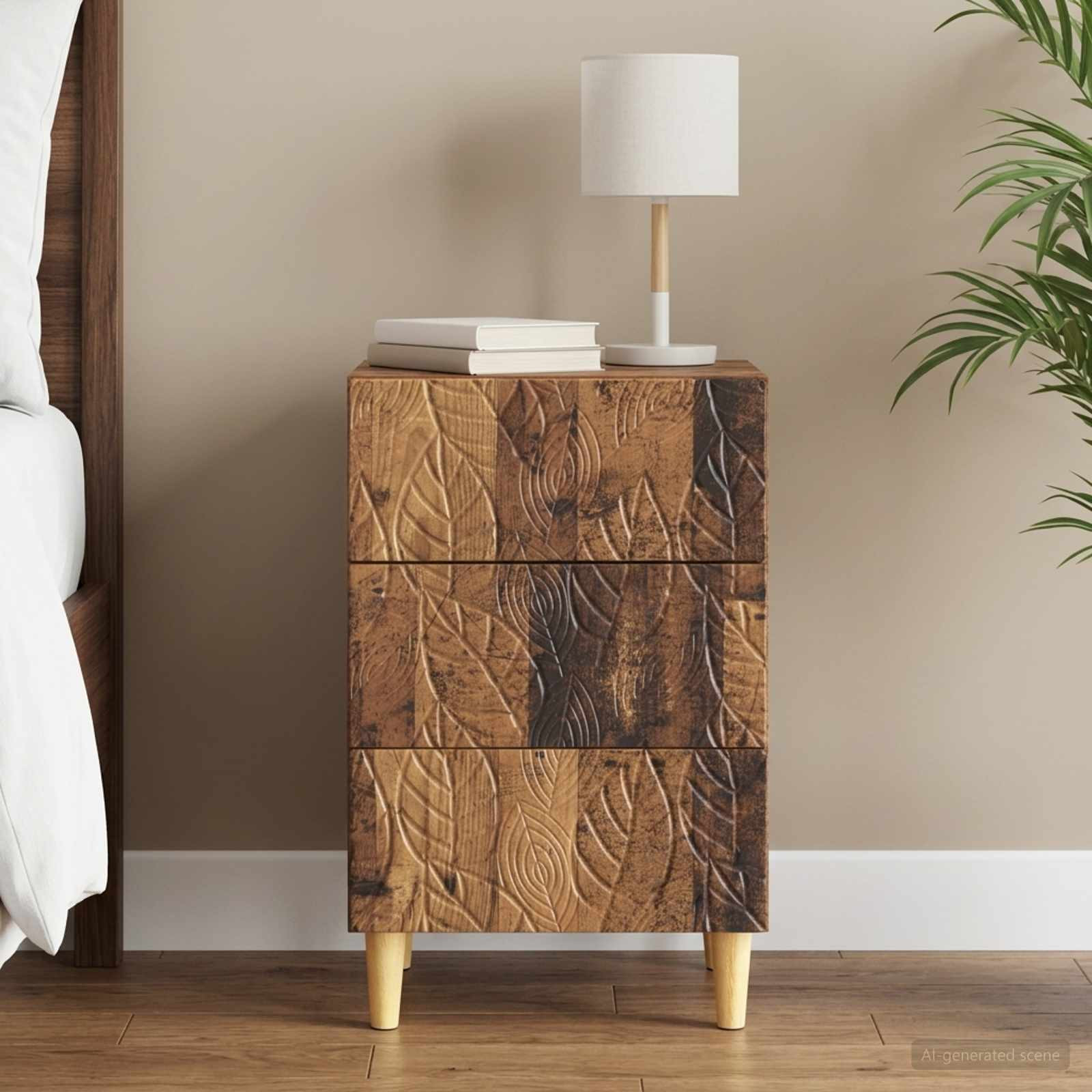 vidaXL Nachttisch Altholz 43 x 39,5 x 66,5 cm Holzwerkstoff
