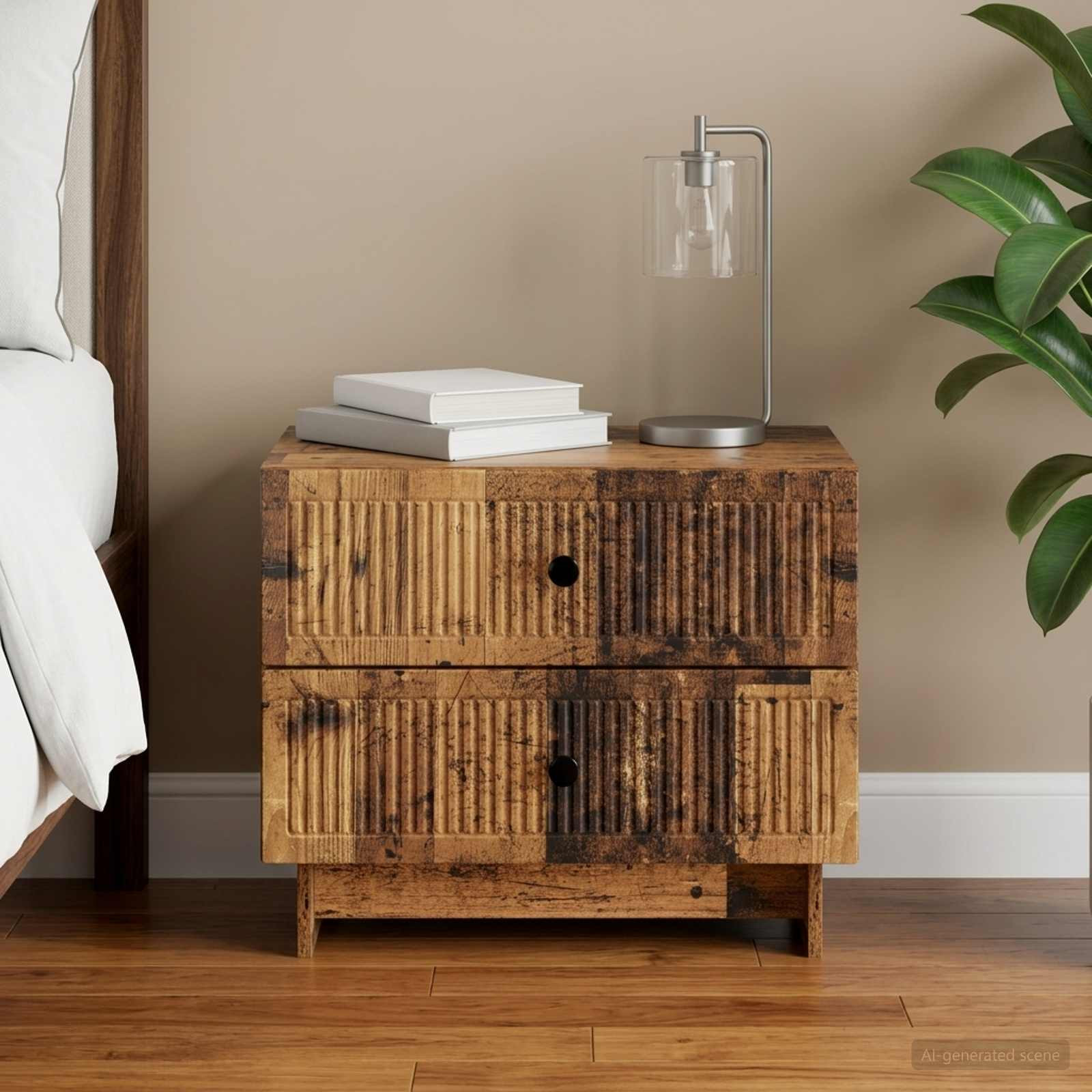 vidaXL Nachttisch Altholz 62 x 34,5 x 47,5 cm Holzwerkstoff