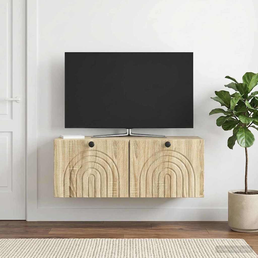 vidaXL Wandmontierter TV-Schrank Sonoma-Eiche 78,5 x 31 x 30 cm