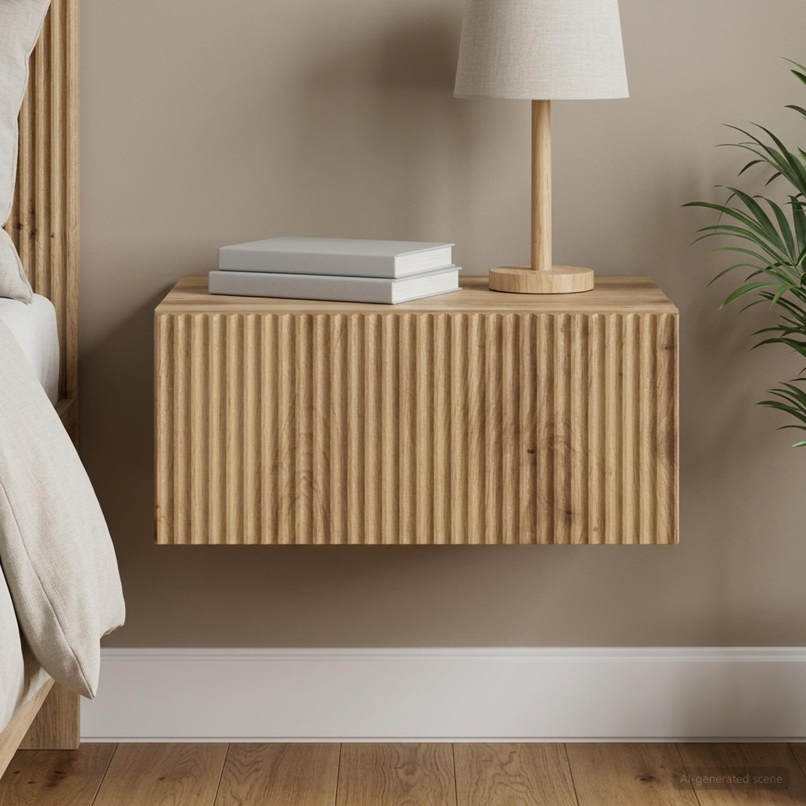 vidaXL Wandmontierter Nachttisch Artisan-Eiche 49 x 34,5 x 20 cm