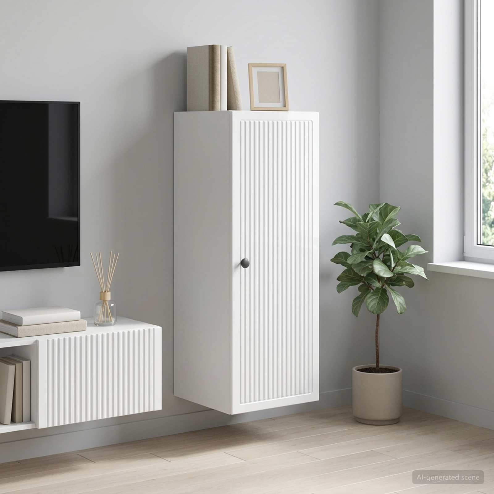 vidaXL Wandschrank Hochglanz Weiß 33 x 34,5 x 90 cm Holzwerkstoff