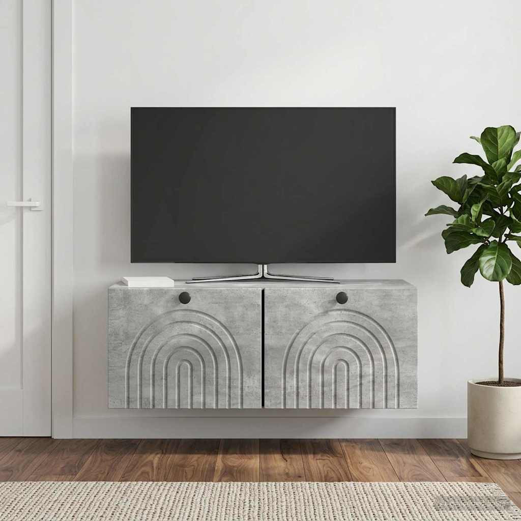 vidaXL Wandmontierter TV-Schrank Betongrau 78,5 x 31 x 30 cm