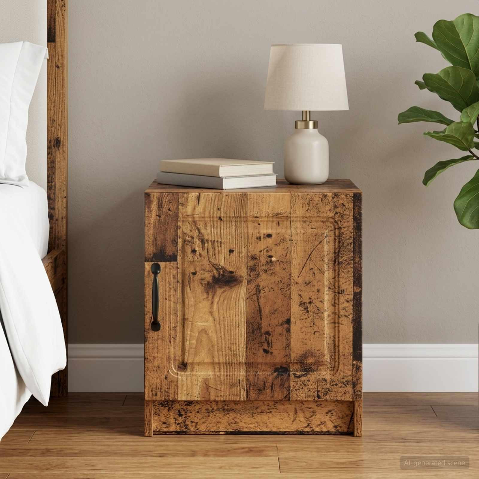 vidaXL Nachttisch Altholz 43 x 34,5 x 47 cm Holzwerkstoff