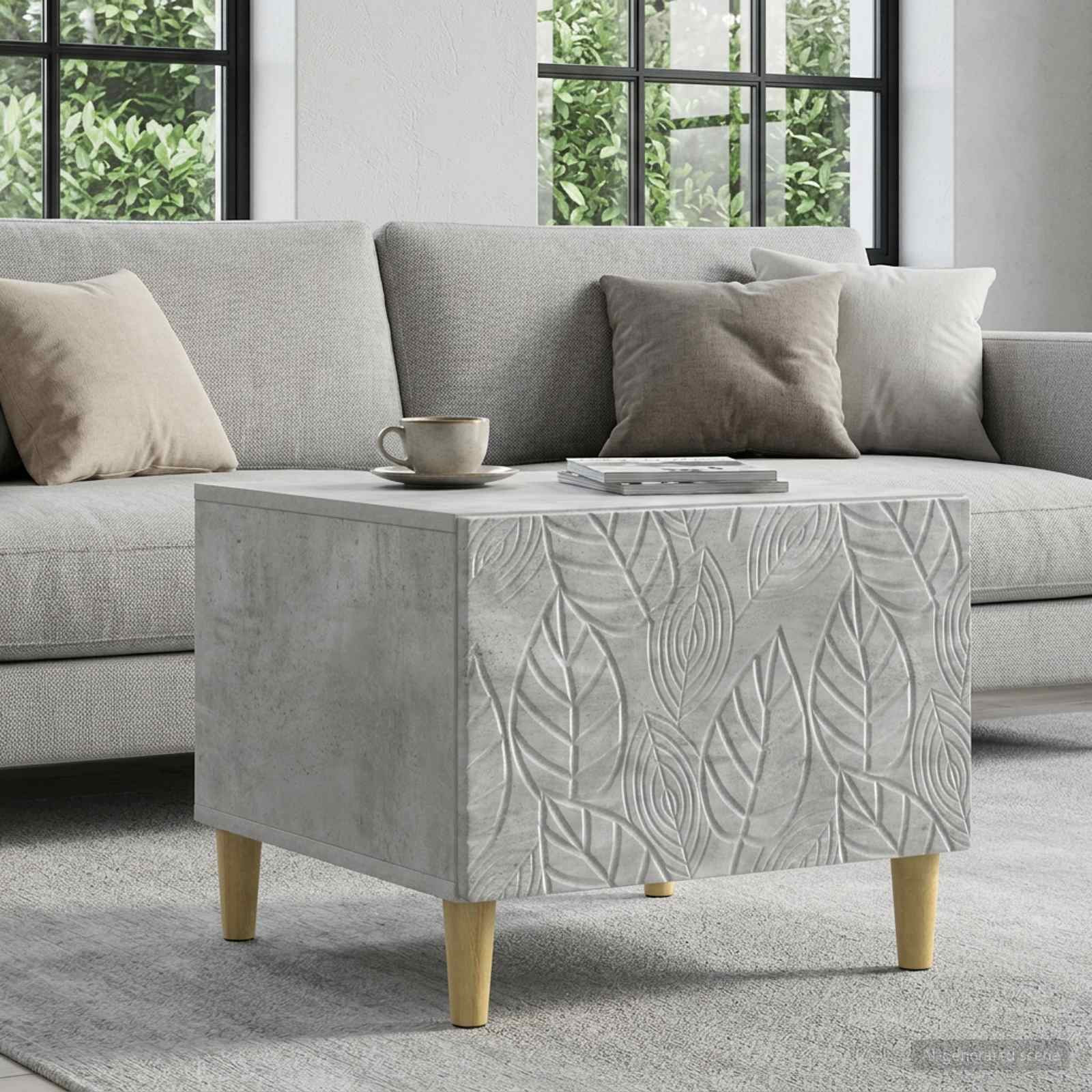 vidaXL Couchtisch Betongrau 50 x 49 x 40 cm Holzwerkstoff