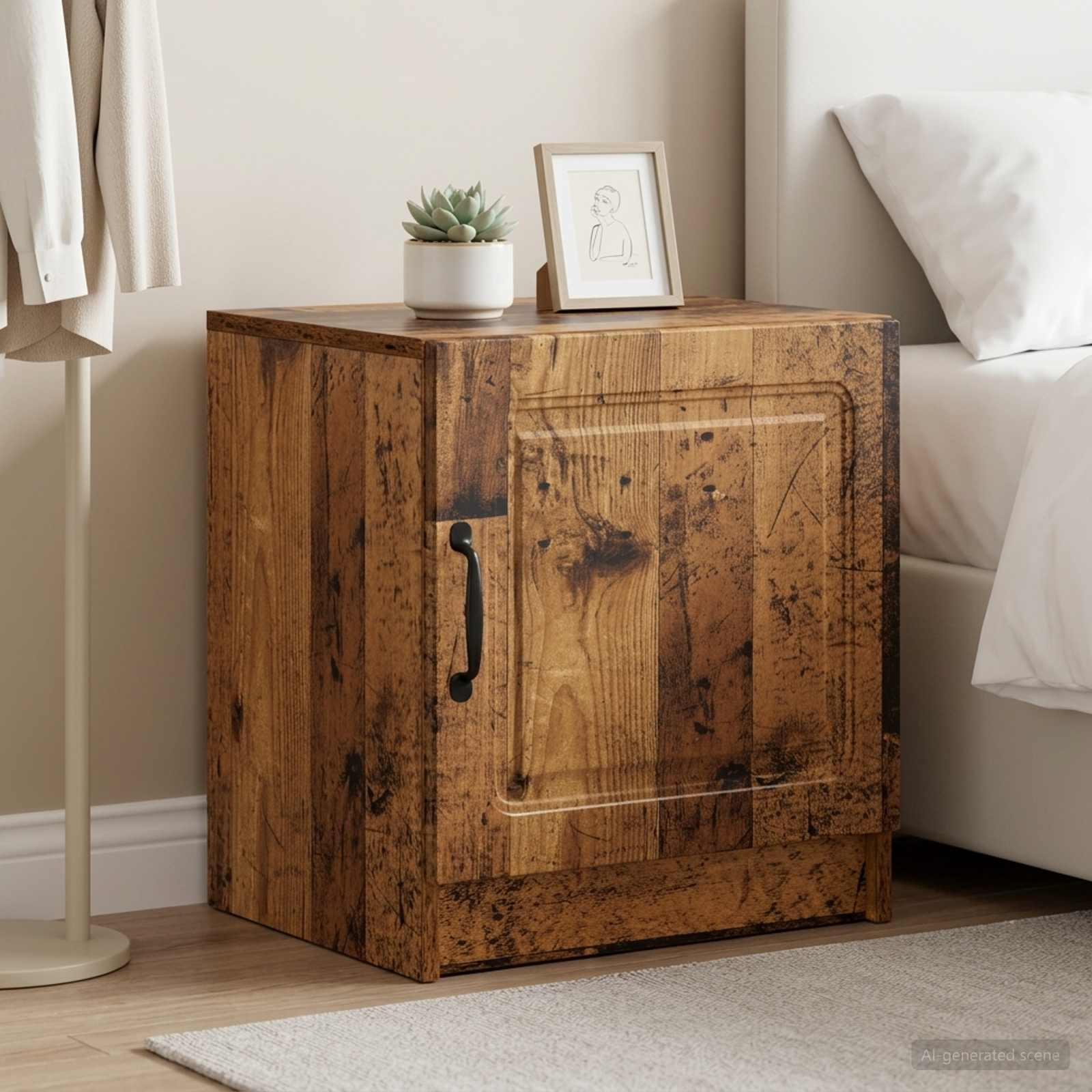 vidaXL Nachttisch 2 pcs Altholz 43 x 34,5 x 47 cm Holzwerkstoff
