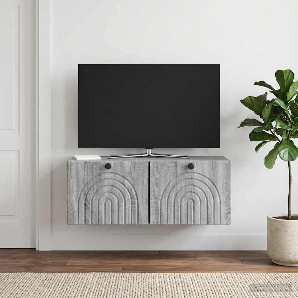vidaXL Wandmontierter TV-Schrank Graues Sonoma 78,5 x 31 x 30 cm