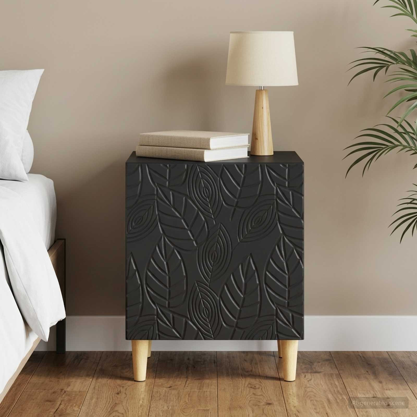 vidaXL Nachttisch Schwarz 43 x 34,5 x 50 cm Holzwerkstoff