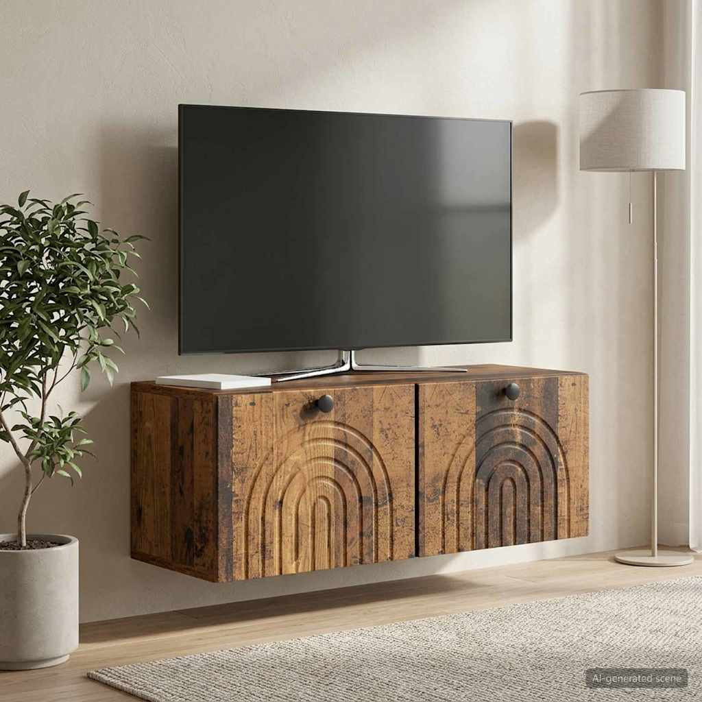 vidaXL Wandmontierter TV-Schrank Altholz 78,5 x 31 x 30 cm