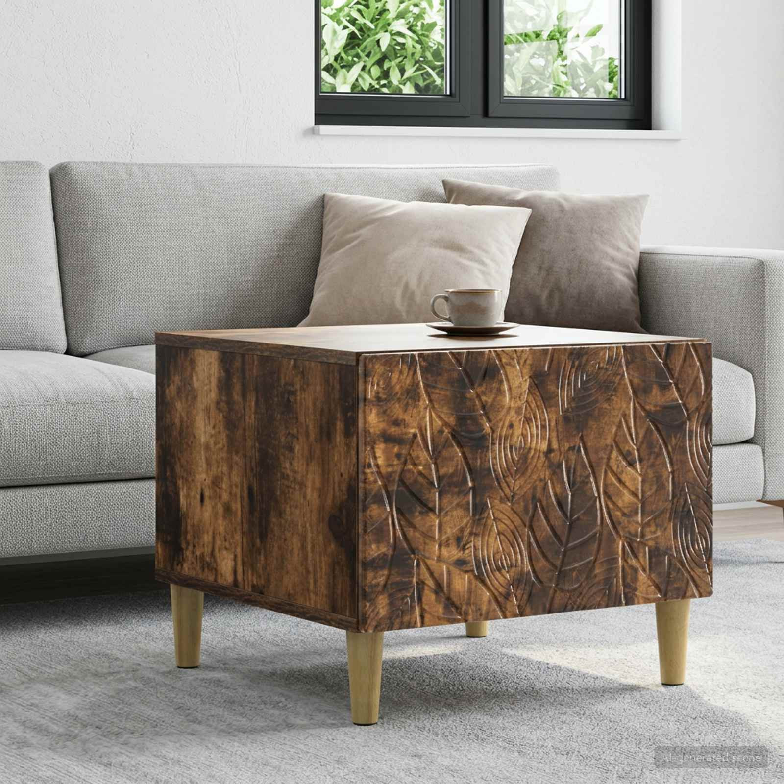 vidaXL Couchtisch Geräucherte Eiche 50 x 49 x 40 cm Holzwerkstoff