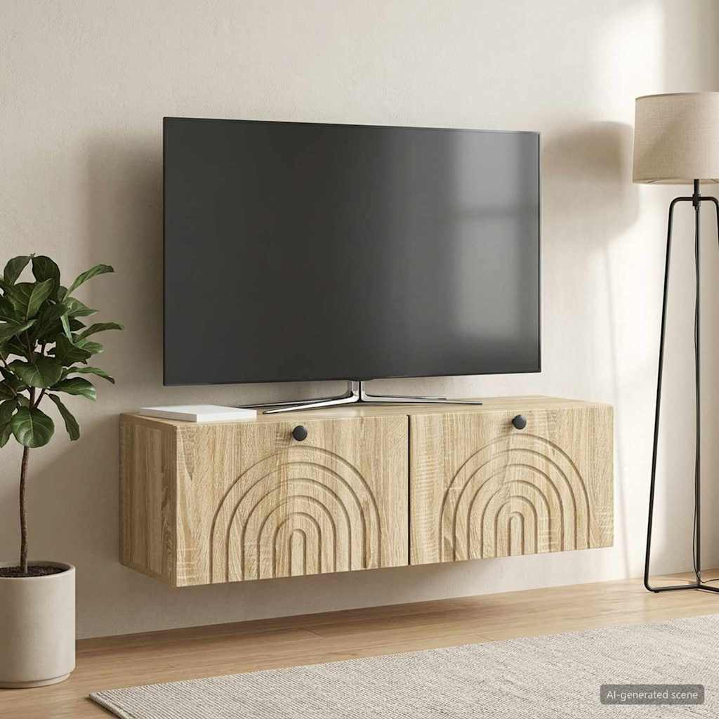 vidaXL Wandmontierter TV-Schrank Sonoma-Eiche 98 x 31 x 30 cm