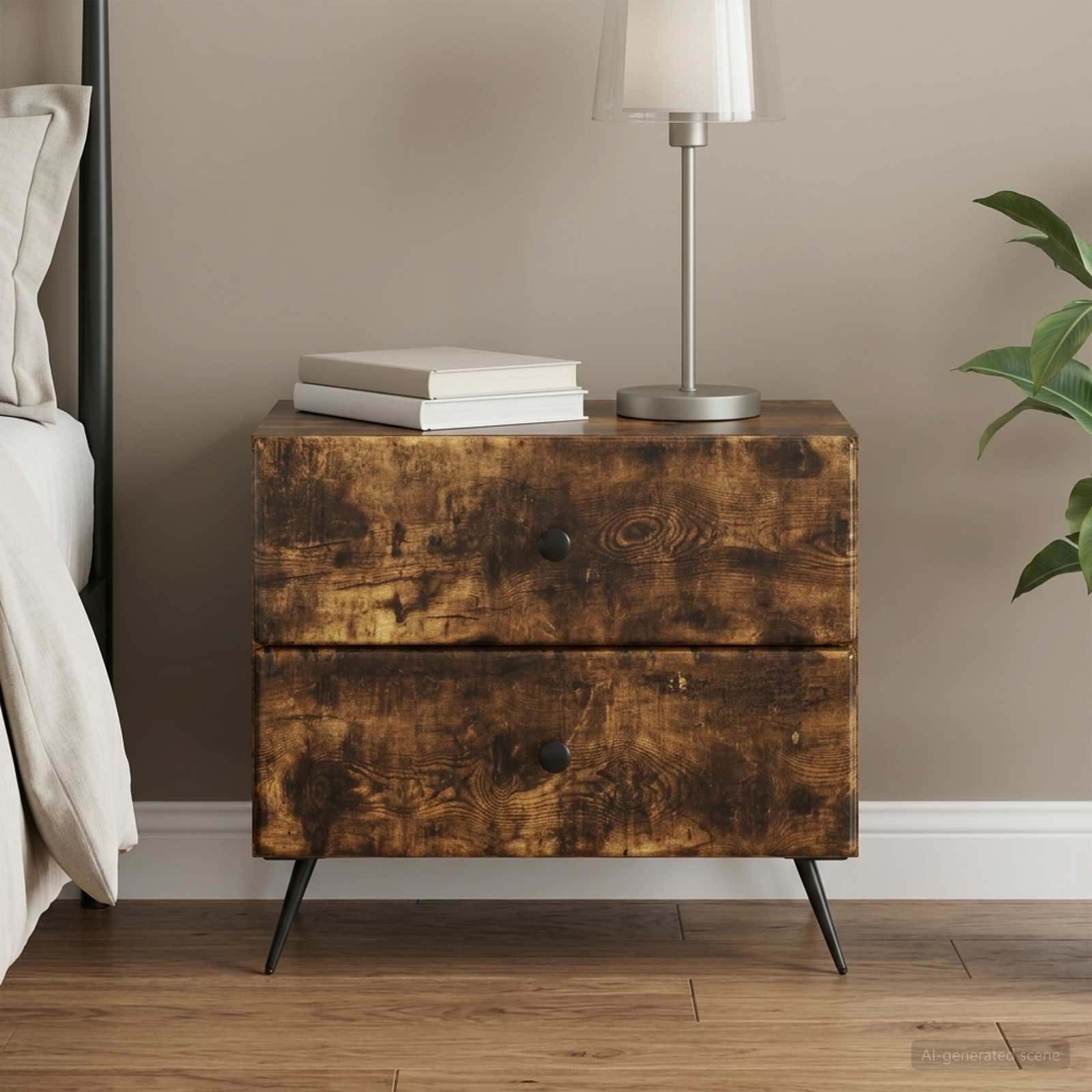 vidaXL Nachttisch Geräucherte Eiche 62 x 34,5 x 47,5 cm Holzwerkstoff