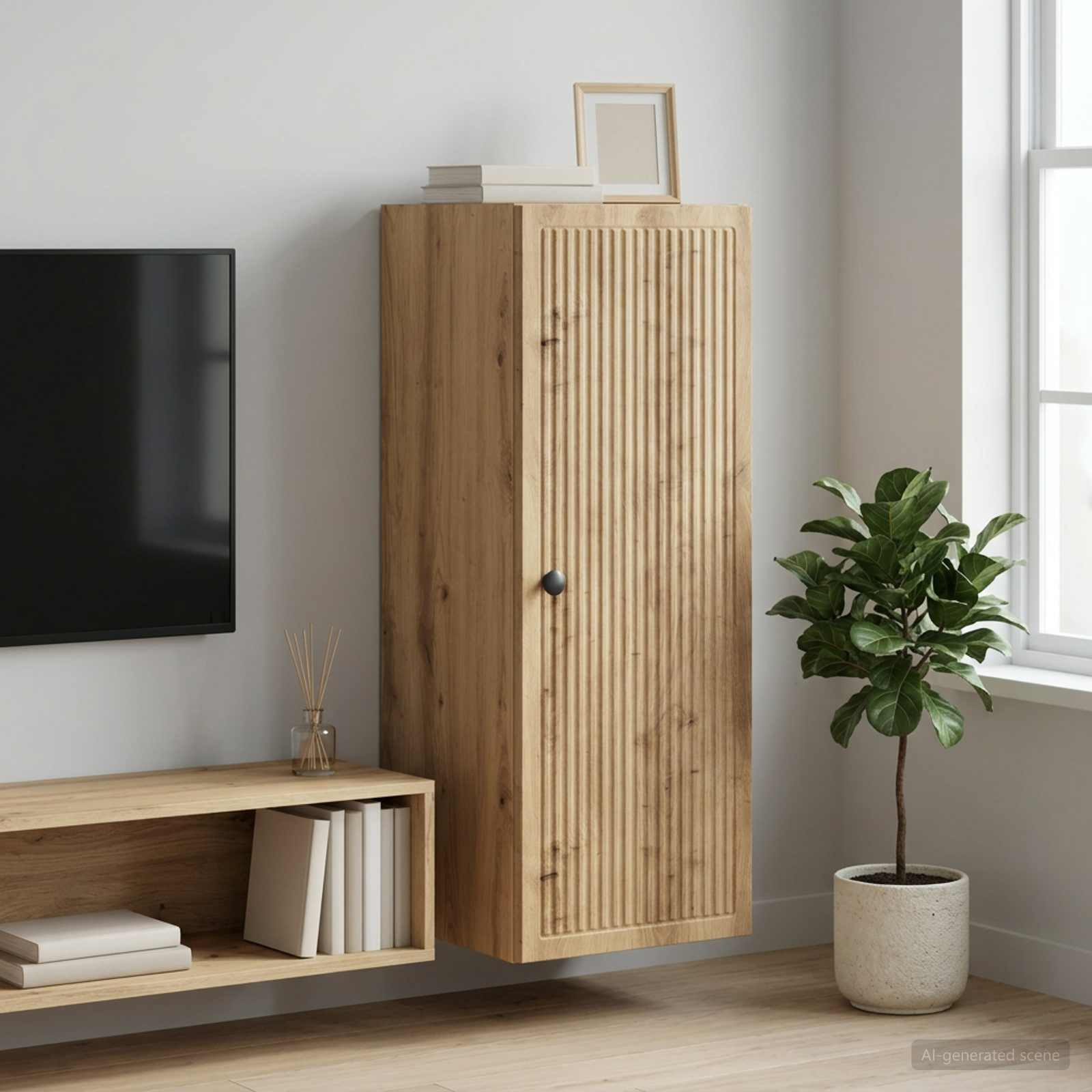 vidaXL Wandschrank 33 x 34,5 x 90 cm Holzwerkstoff Artisan-Eiche