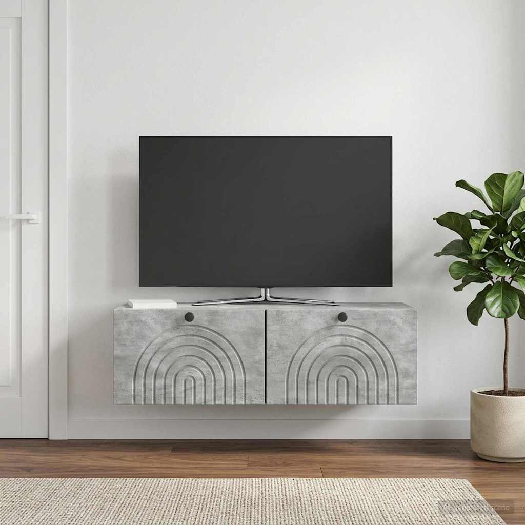 vidaXL Wandmontierter TV-Schrank Betongrau 98 x 31 x 30 cm