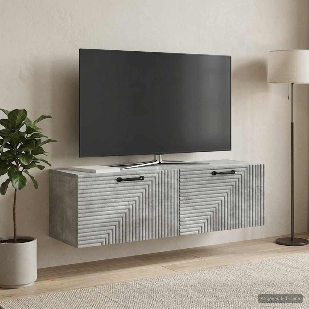 vidaXL Wandmontierter TV-Schrank Betongrau 98 x 31 x 30 cm