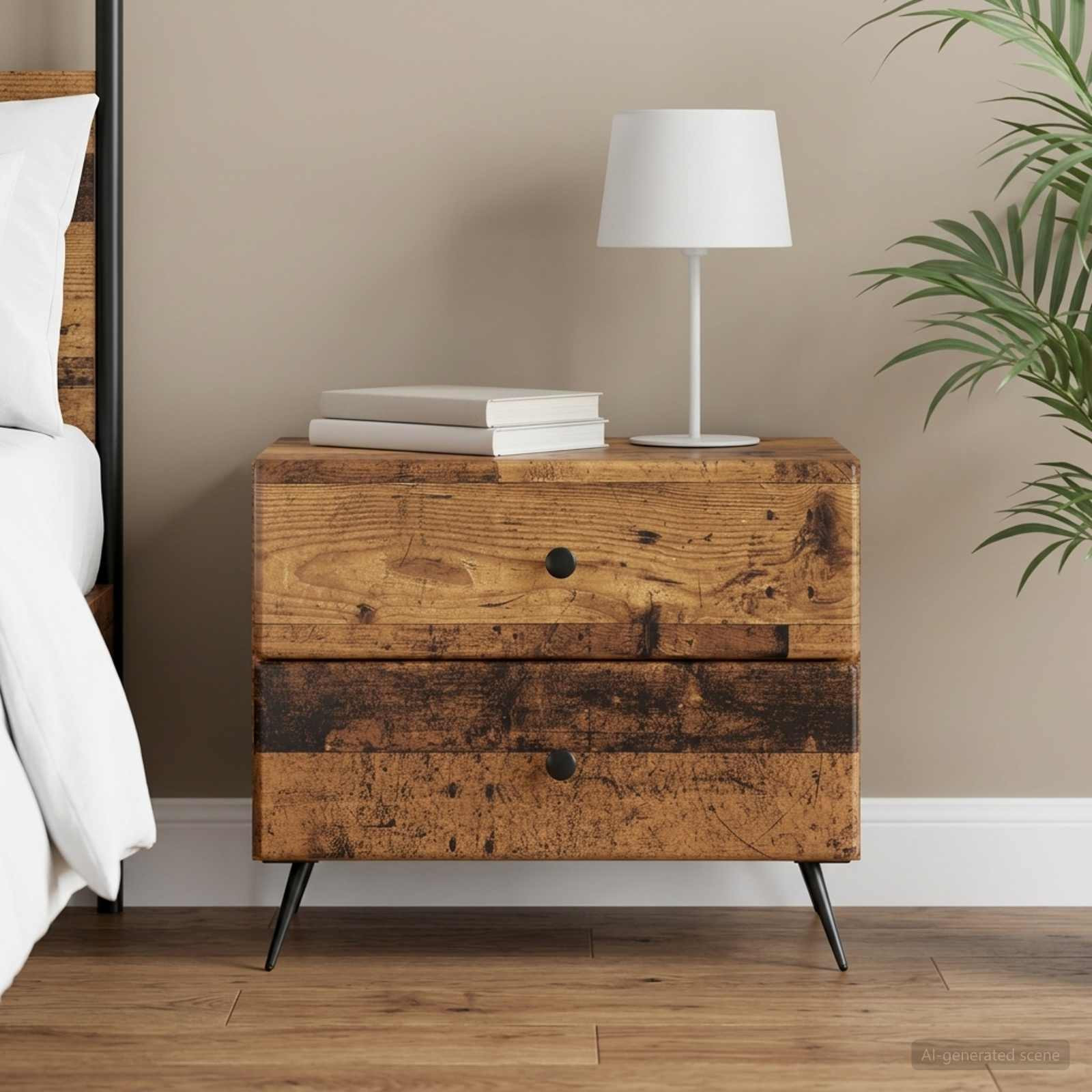 vidaXL Nachttisch Altholz 62 x 34,5 x 47,5 cm Holzwerkstoff