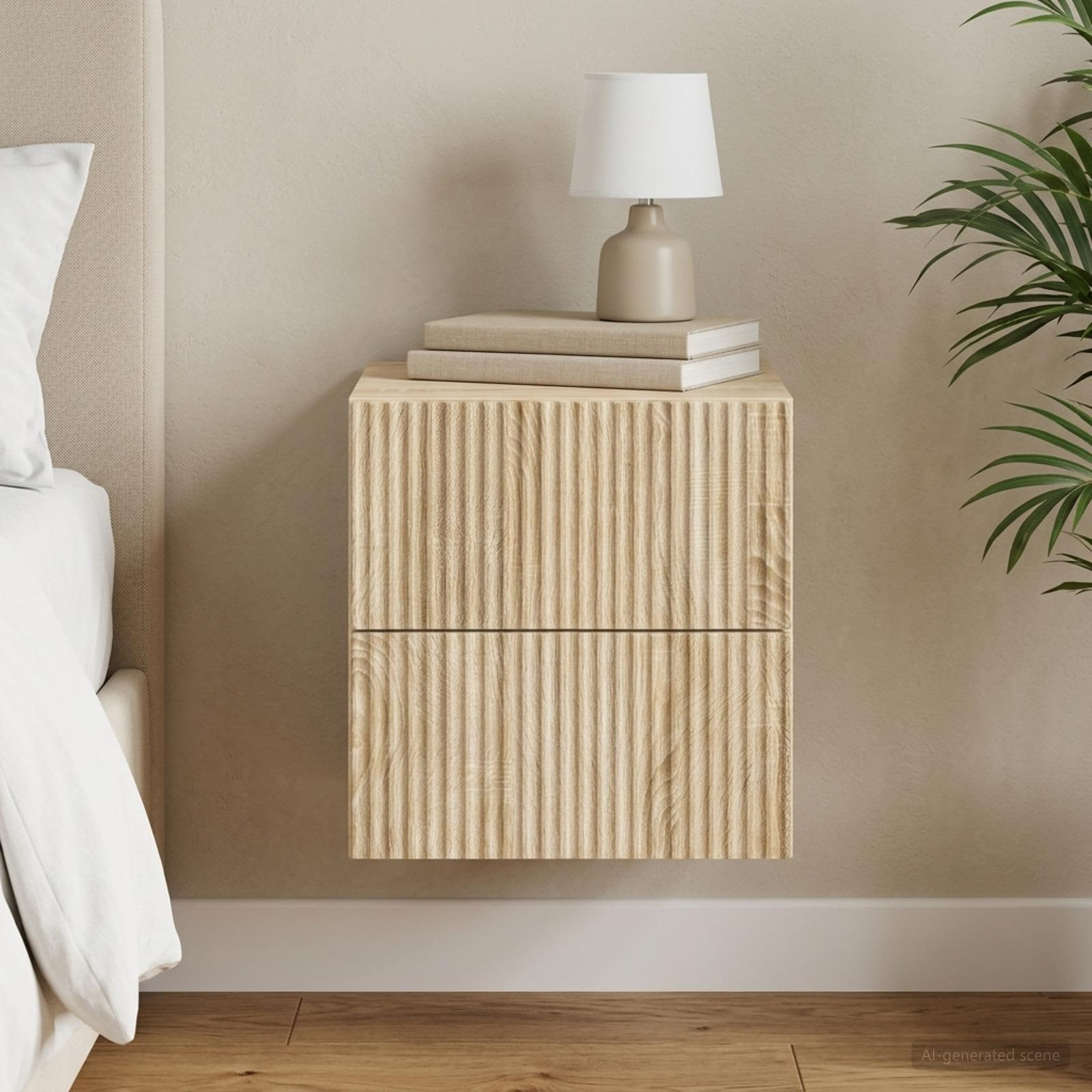 vidaXL Wandmontierter Nachttisch Sonoma-Eiche 33 x 34,5 x 40 cm
