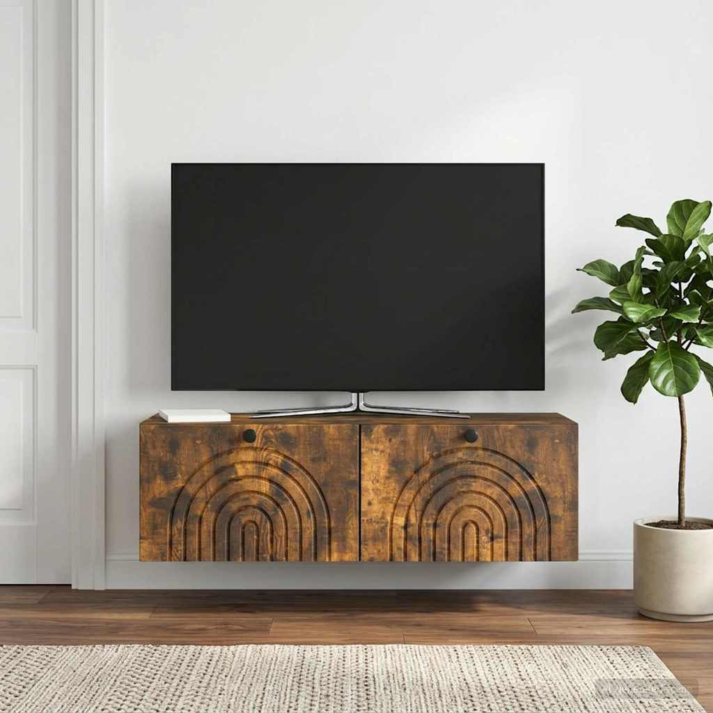vidaXL Wandmontierter TV-Schrank Geräucherte Eiche 98 x 31 x 30 cm
