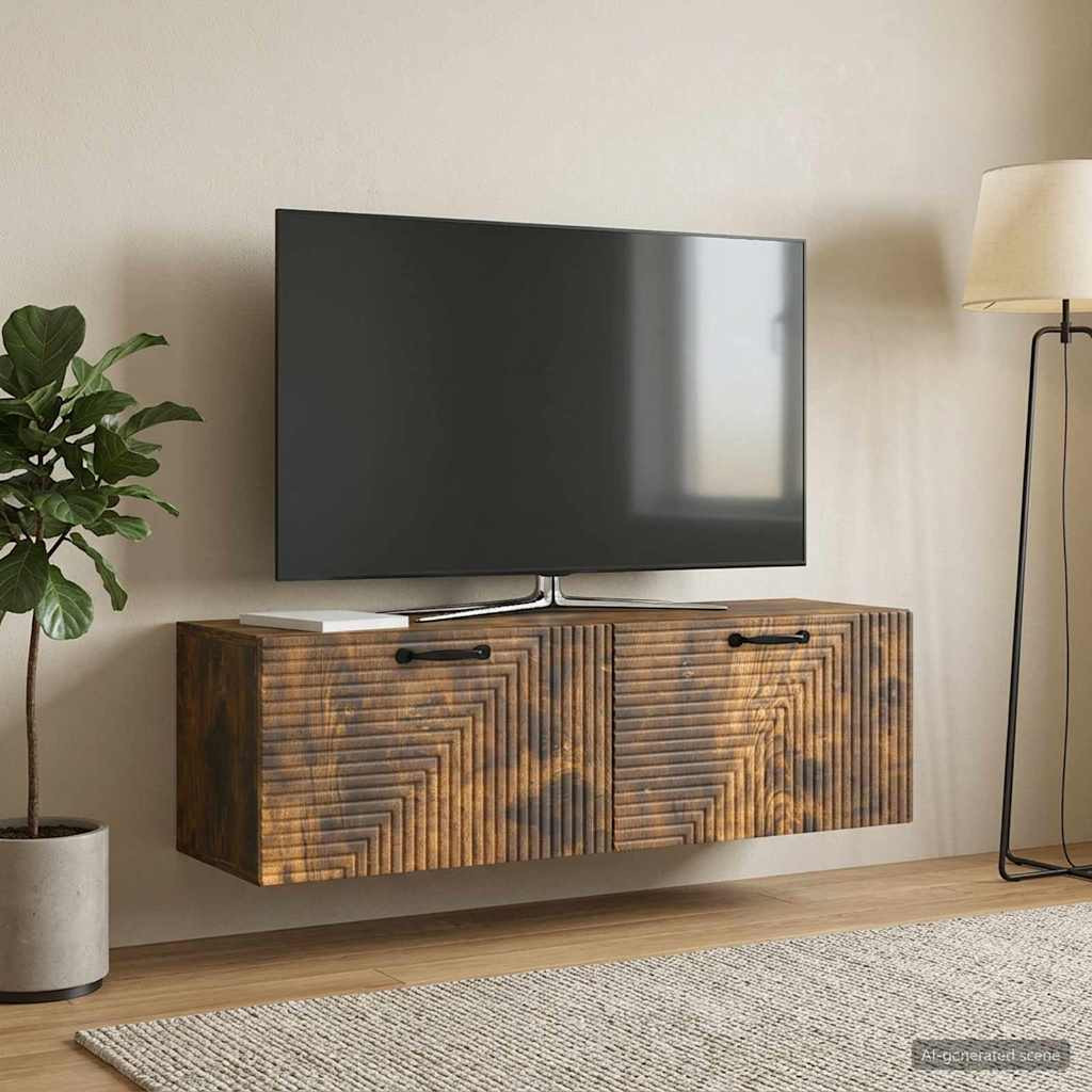 vidaXL Wandmontierter TV-Schrank Geräucherte Eiche 98 x 31 x 30 cm