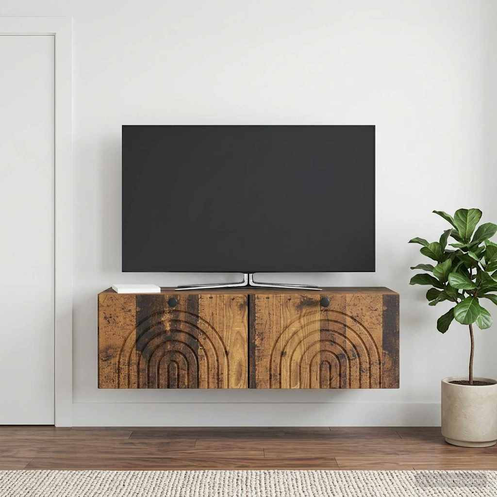 vidaXL Wandmontierter TV-Schrank Altholz 98 x 31 x 30 cm Holzwerkstoff